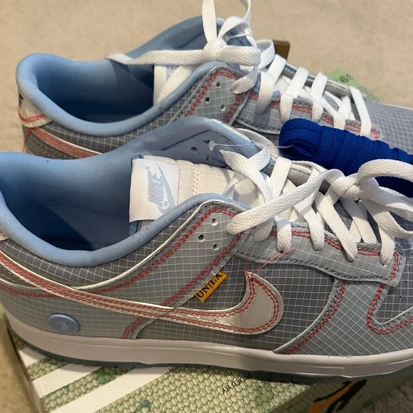 Men’s Unique Blue and Orange Nike UN/LA Custom Sneakers